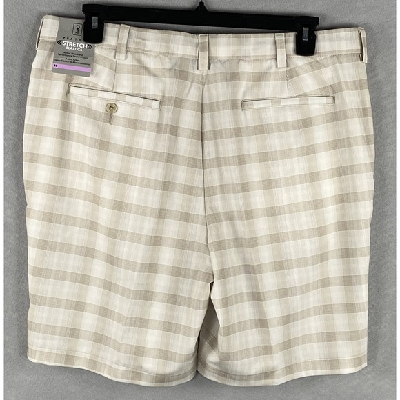 PGA Tour Men's 38W Golf Shorts Moisture Wicking Stretch Fabric UPF 50 Beige NEW - Picture 5 of 11